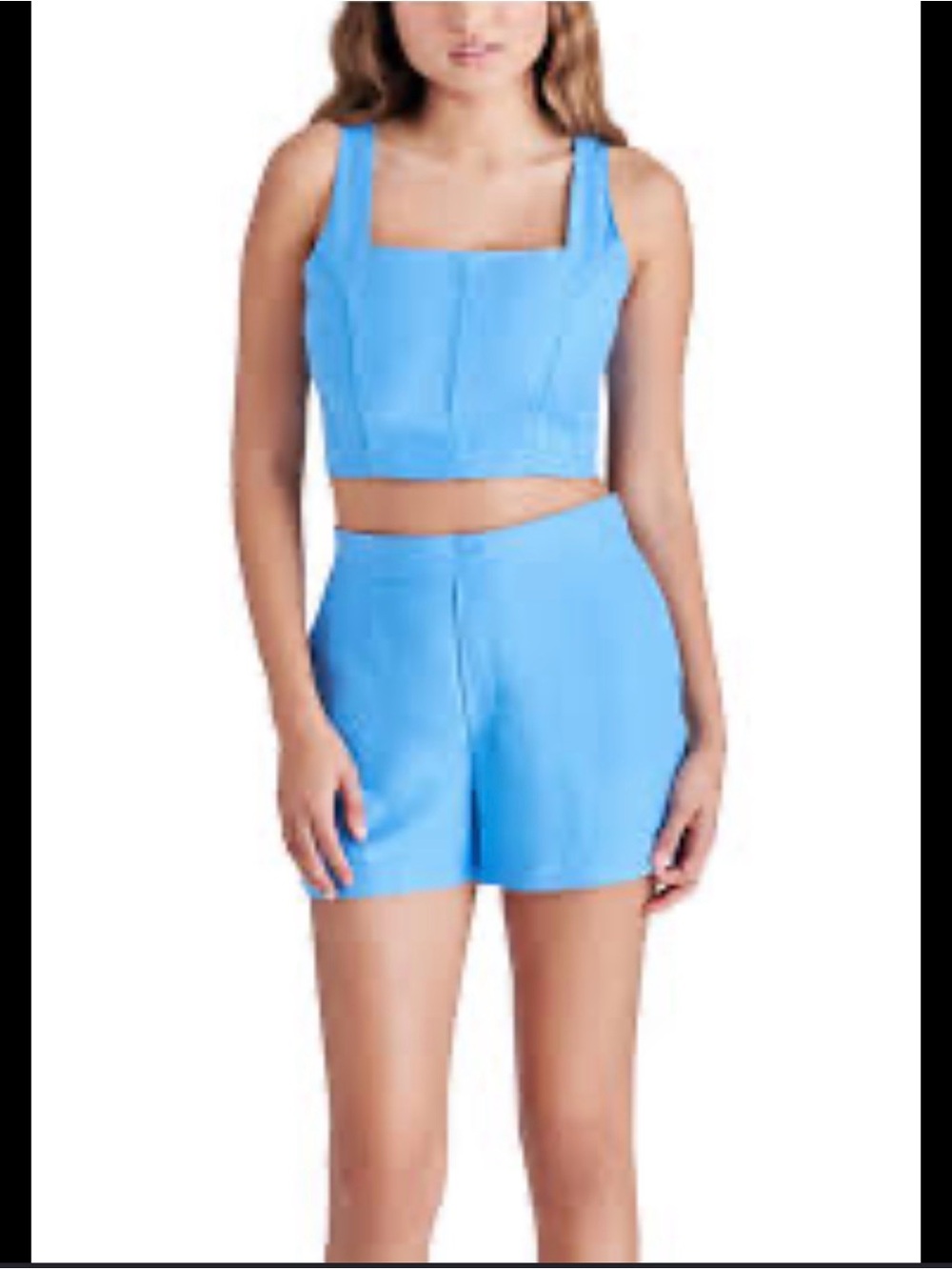 Steve Madden Femme matching Blue Crop Top & High-Waist Shorts Set